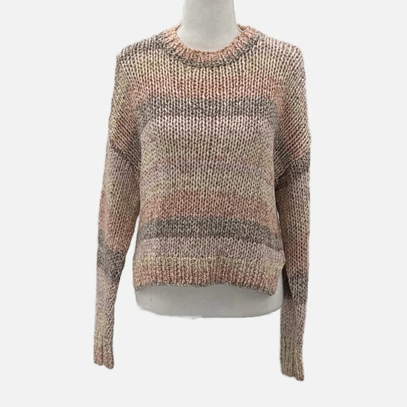 360 Sweater Celestia Cotton Chunky Knit Striped Sweater - Size Small - Picture 3 of 8